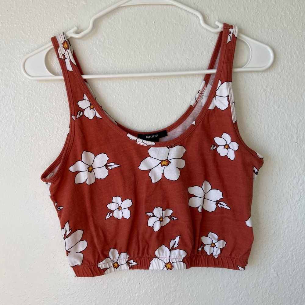 Forever 21 Floral Cropped Tank Top